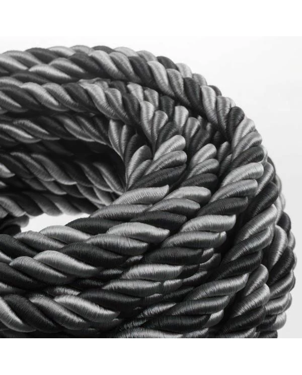2XL električna vrv, električen kabel 3x0,75, prekrit s svetlo tkanino, Orleans. Premer 24mm.