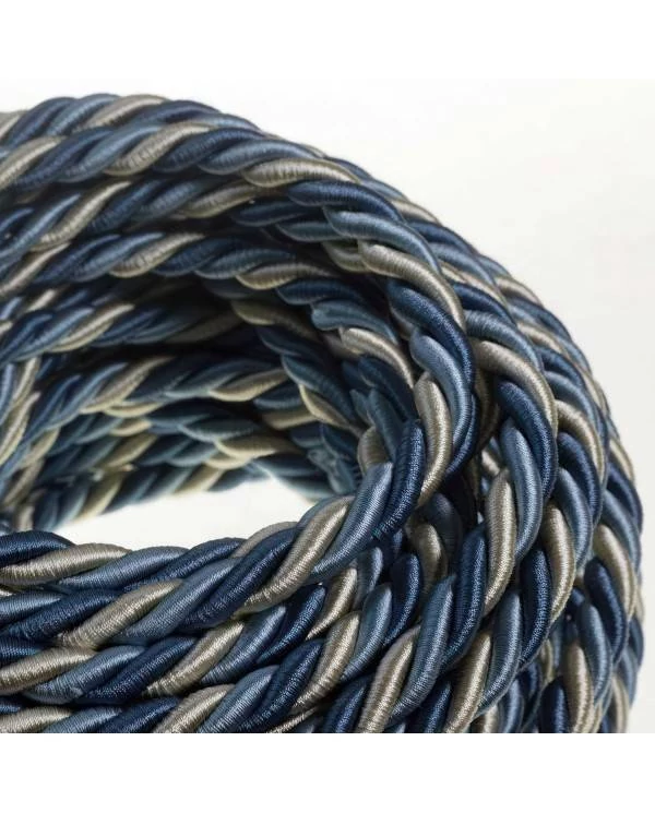 XL električna vrv, električen kabel 3x0,75, prekrit s svetlo tkanino, Bernadotte. Premer 16mm.