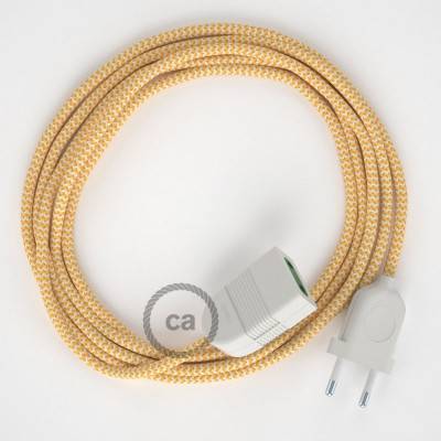 Podaljševalni kabel za napajanje (2P 10A) zigzag rumen rejon RZ10 - Made in Italy