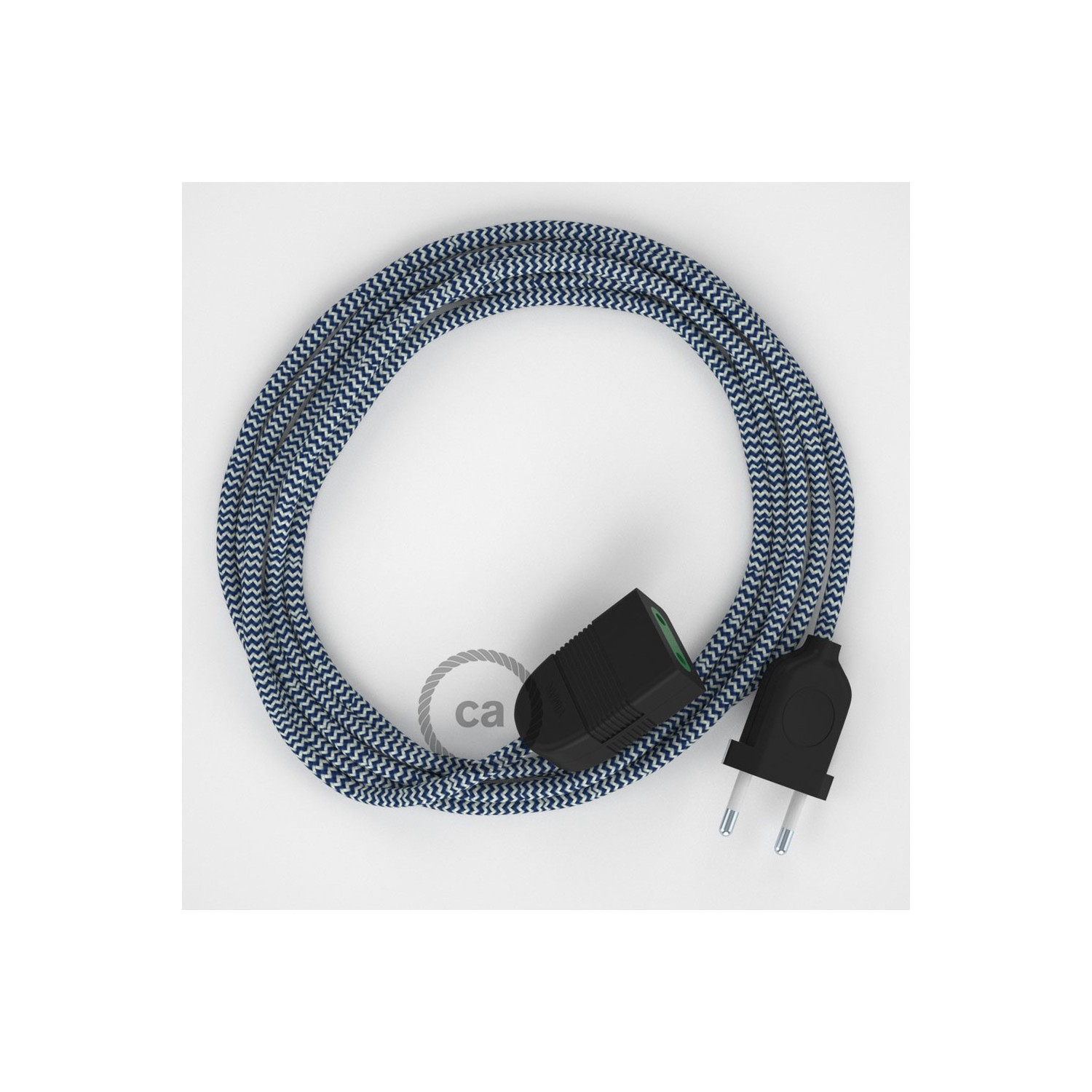 Podaljševalni kabel za napajanje (2P 10A) zigzag moder rejon RZ12 - Made in Italy