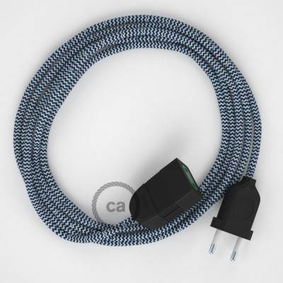 Podaljševalni kabel za napajanje (2P 10A) zigzag moder rejon RZ12 - Made in Italy