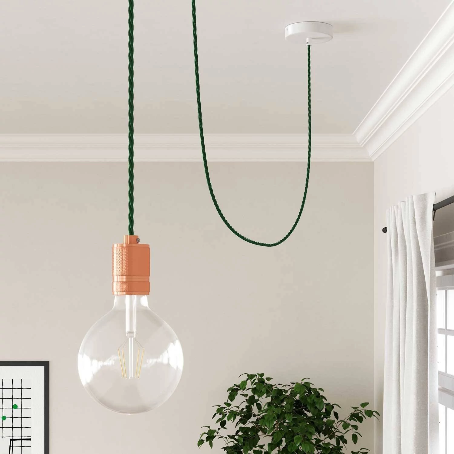 Zavit tekstilen električen kabel TM21 Temno zelen