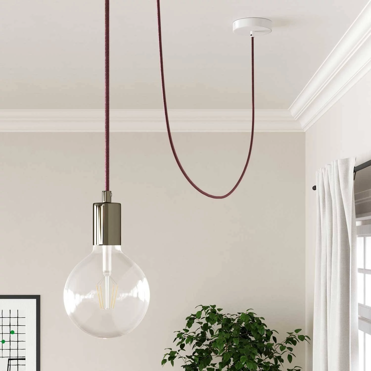 Okrogel tekstilen električen kabel, bombaž - Marsala RX11
