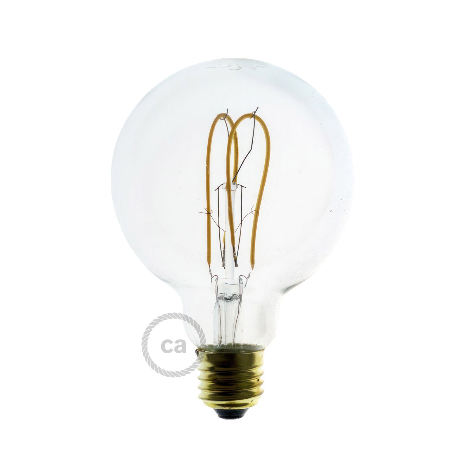 LED prozorna žarnica - Globe G95 dvojna pentljasta nit - 5W E27 zatemna 2200K