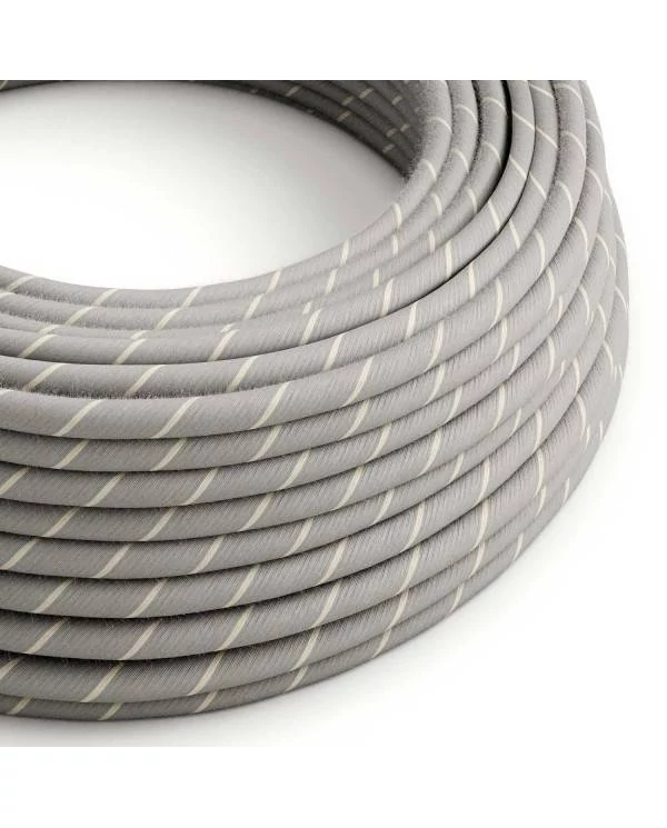 Okrogel električen kabel Vertigo prekrit z lanom in bombažem barva rumenjaka ERD22