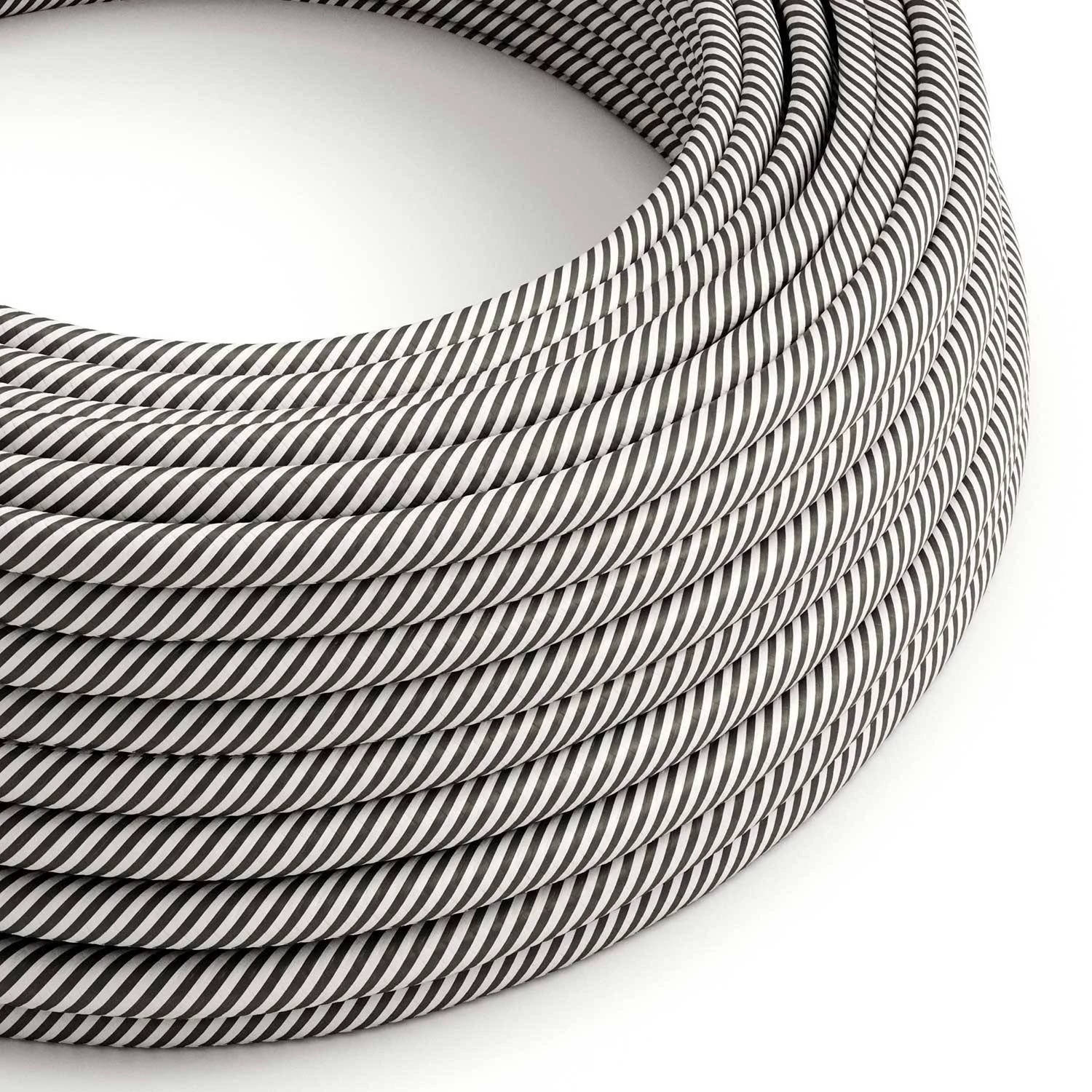 Okrogel elekektričen kabel Vertigo HD prekrit z belim tekstilom ERM37