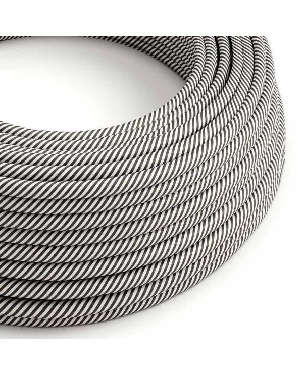 Okrogel elekektričen kabel Vertigo HD prekrit z belim tekstilom ERM37