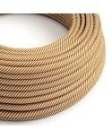 Okrogel električen kabel Vertigo HD prekrit s tekstilom bele in rjave barve ERM49