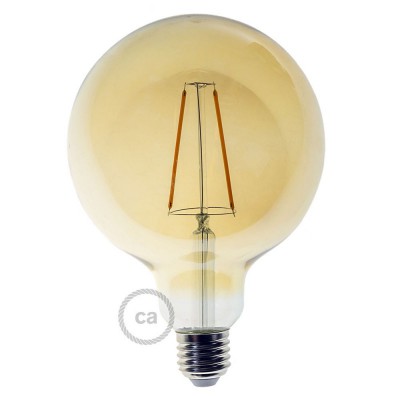 LED zlata žarnica - Globe G125 dolga - 4W E27 dekorativna starinska 2000K