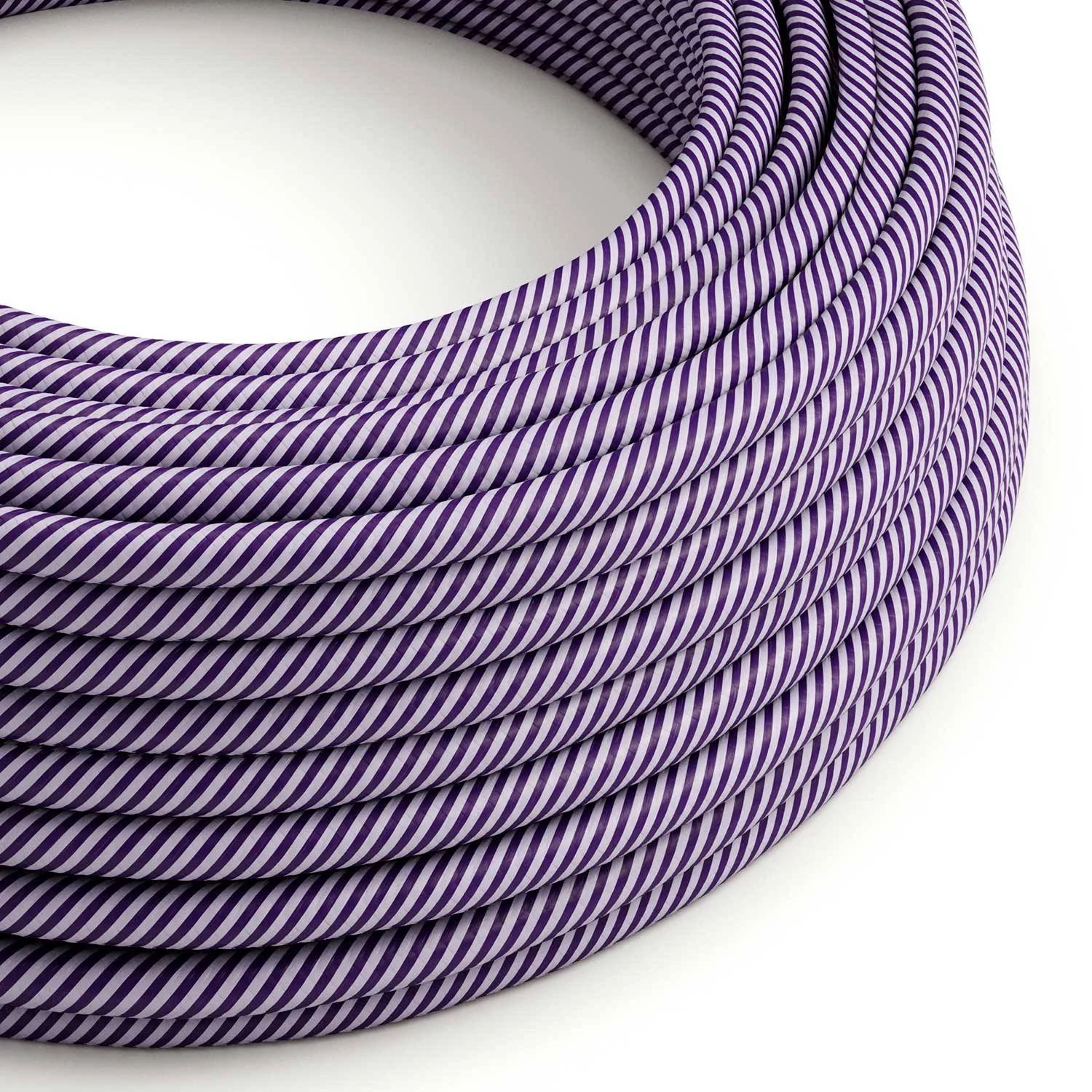 Okrogel električen kabel Vertigo HD prekrit s tekstilom lila in temno vijolične barve ERM52