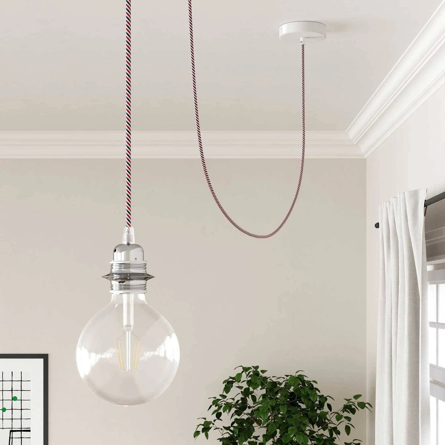 Okrogel električen kabel Vertigo HD prekrit s tekstilom Paris ERM57