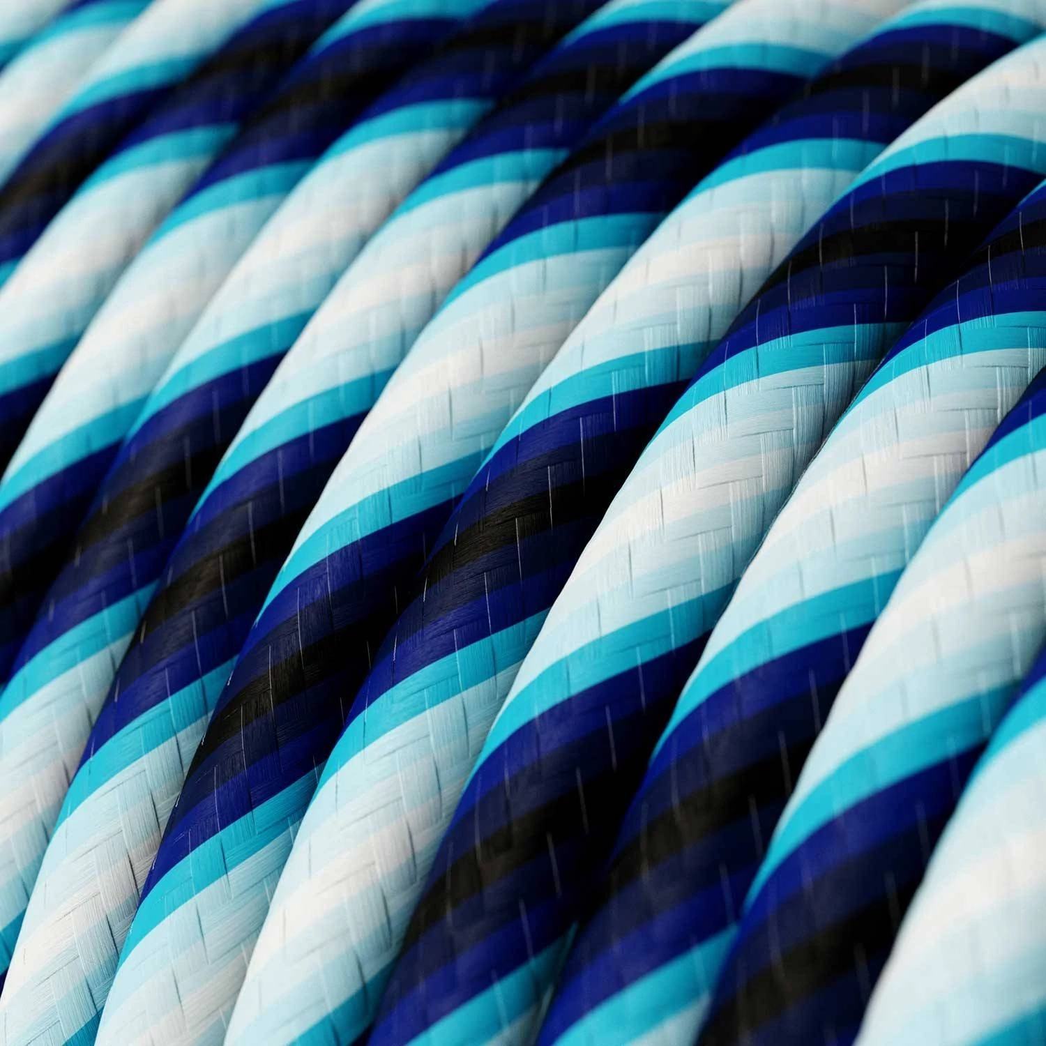 Okrogel električen kabel Vertigo HD prekrit s tekstilom Mr. Blue ERM60