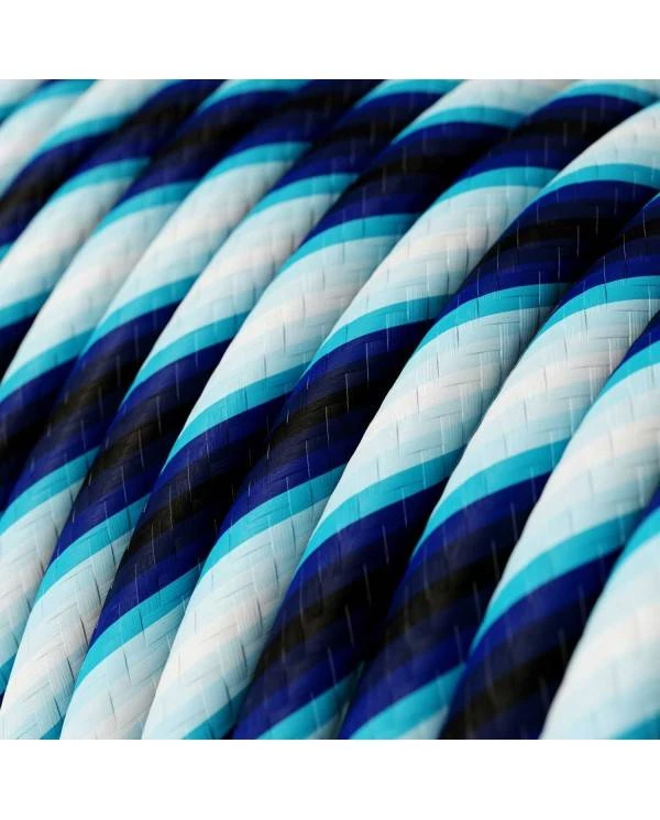 Okrogel električen kabel Vertigo HD prekrit s tekstilom Mr. Blue ERM60