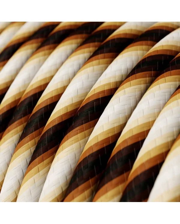 Okrogel električen kabel Vertigo HD prekrit s tekstilom Mr. Brown ERM61