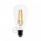 LED prozorna žarnica - Edison ST64 dolga - 7.5W E27 dekorativna starinska zatemna 2200K