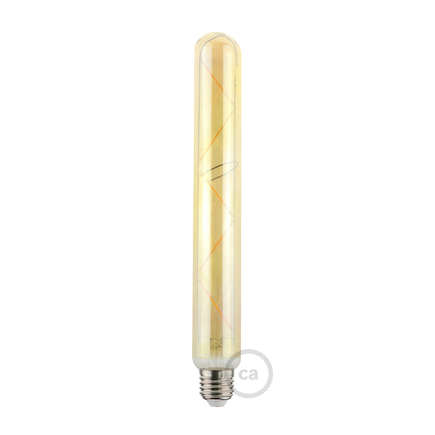 LED zlata žarnica Tubolar T38 ZigZag Filament - 5.5W E27 2000K