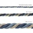 2XL električna vrv, električen kabel 3x0,75, prekrit s svetlo tkanino, Bernadotte. Premer 24mm.