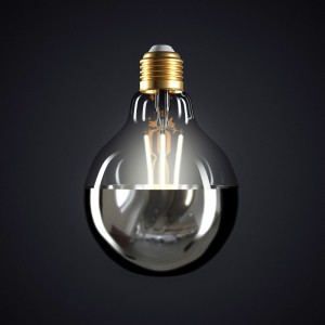 LED žarnica srebrna polkrožna G95 7W E27 2700K zatemna