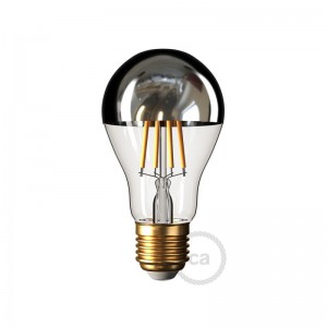 LED žarnica srebrna polkrožna A60 7W E27 2700K zatemna