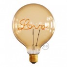 LED nitna zlata žarnica za stoječo svetilko - Globus G125 z enojno nitjo “Love” - 5W E27 Dekorativna vintage 2000K