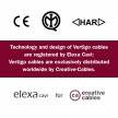 Okrogel električen kabel Vertigo HD prekrit s tekstilom grafitne barve in tankimi črtami ERM38