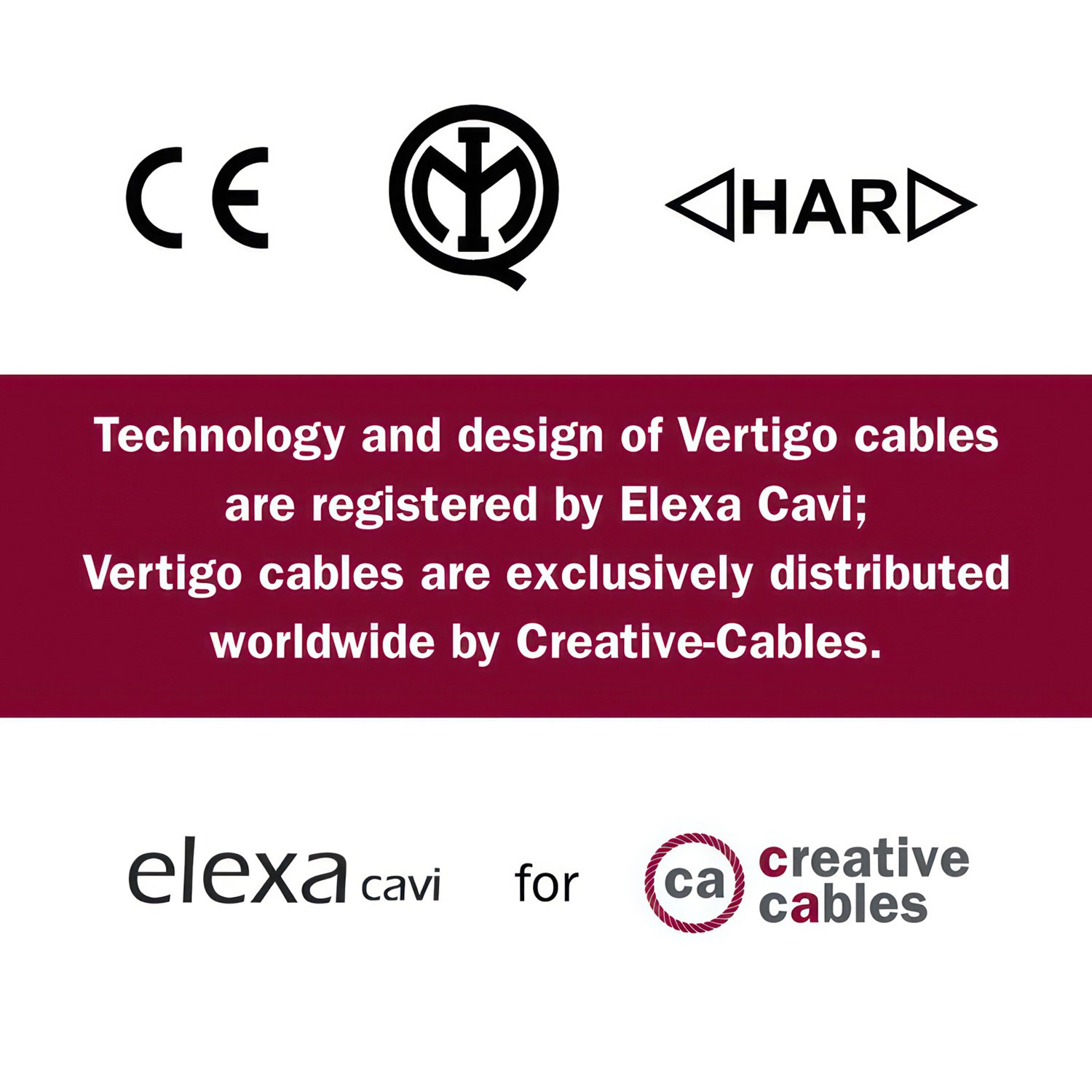 Okrogel električen kabel Vertigo HD prekrit s tekstilom bele in rjave barve ERM49