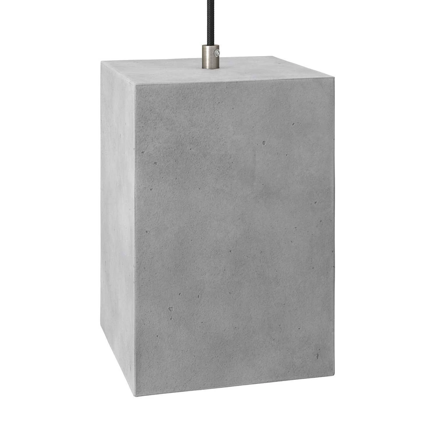 Viseče svetilo s tekstilnim kablom in cementnim senčilom Cube - Izdelano v Italiji