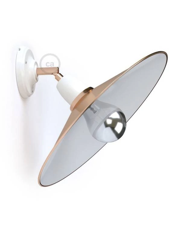 Fermaluce 90° nastavljiv porcelanast stenski podomet s kovinskim senčnikom Swing