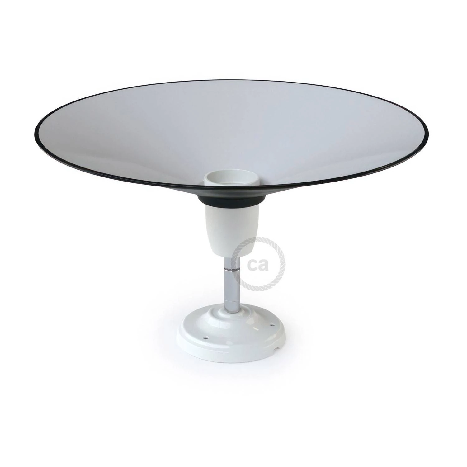 Fermaluce 90° nastavljiv porcelanast stenski podomet s kovinskim senčnikom Swing