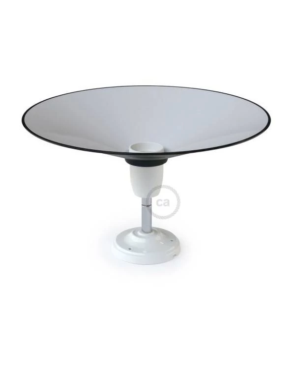 Fermaluce 90° nastavljiv porcelanast stenski podomet s kovinskim senčnikom Swing