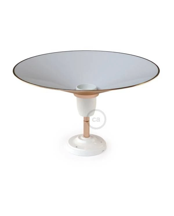 Fermaluce 90° nastavljiv porcelanast stenski podomet s kovinskim senčnikom Swing