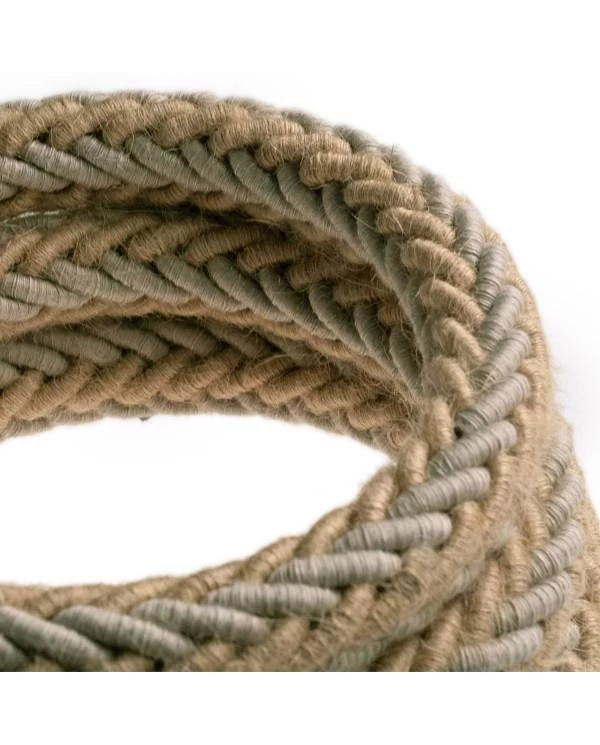 2XL prepleten električni kabel iz jute in lana 2x0,75. Premer 24mm.
