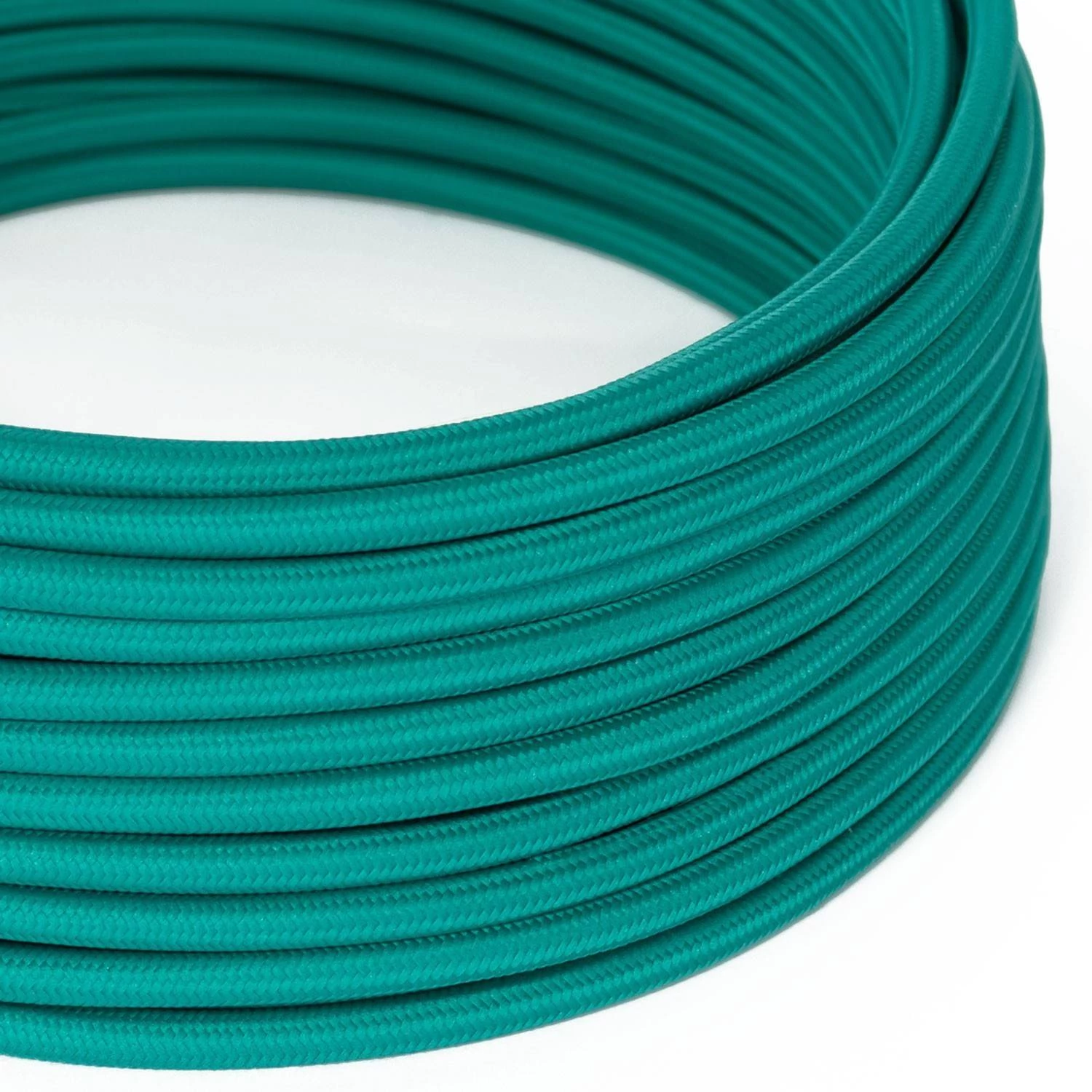 Sijajno turkizni tekstilni kabel - Originalni Creative-Cables - RM71 okrogli 2x0.75mm / 3x0.75mm