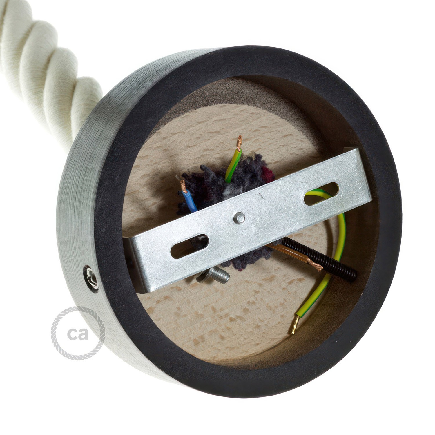 Lesena stropna rozeta za 3XL kable (vrvi) - komplet