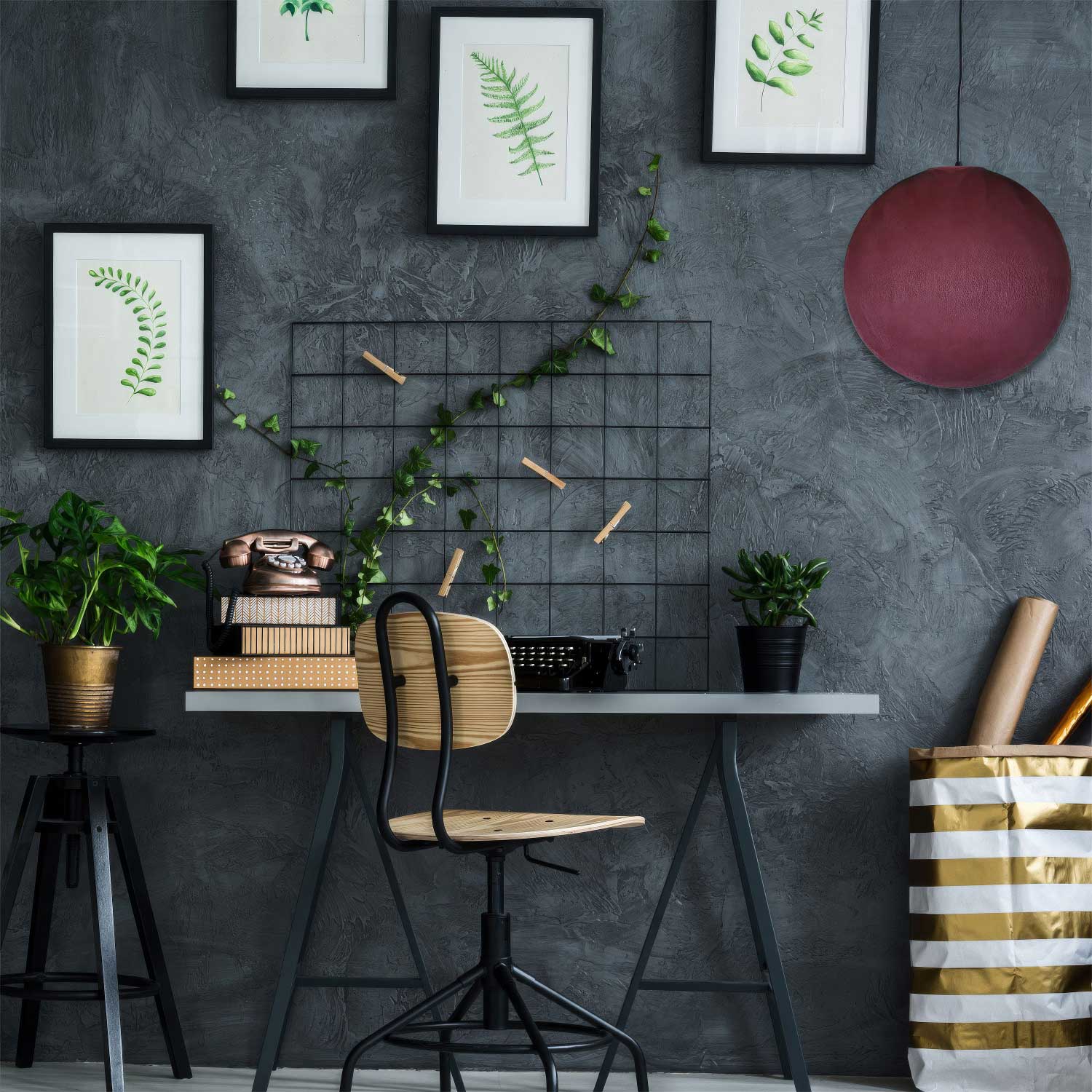 Paralume Sfera in filo 100% fatto a mano - Poliestere Merlot