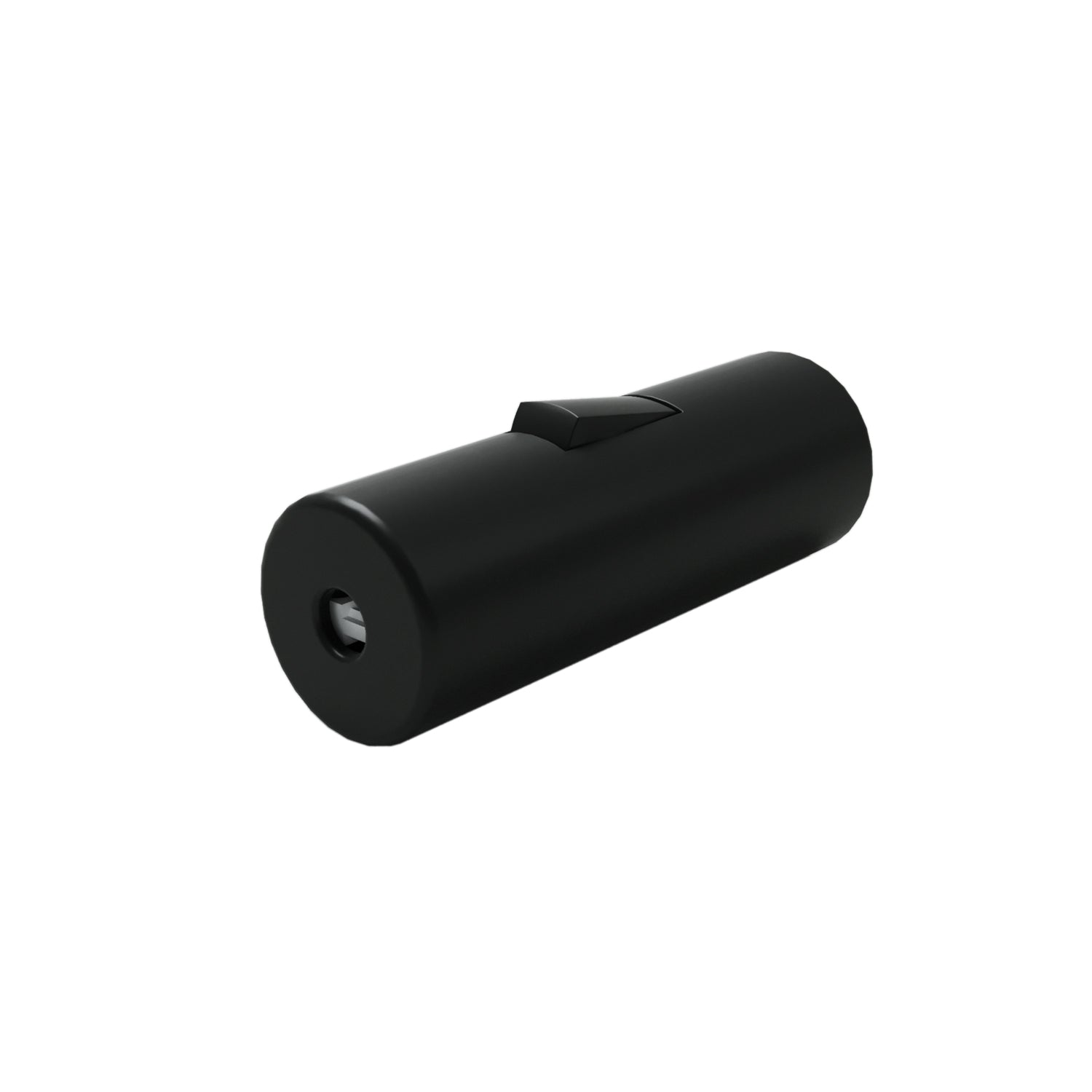 Interruttore unipolare a bascula di forma cilindrica con morsetto di terra - Nero