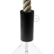 3XL Wooden E26 light bulb socket kit for Rope Cables - Black