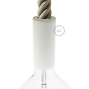 3XL Wooden E26 light bulb socket kit for Rope Cables - White