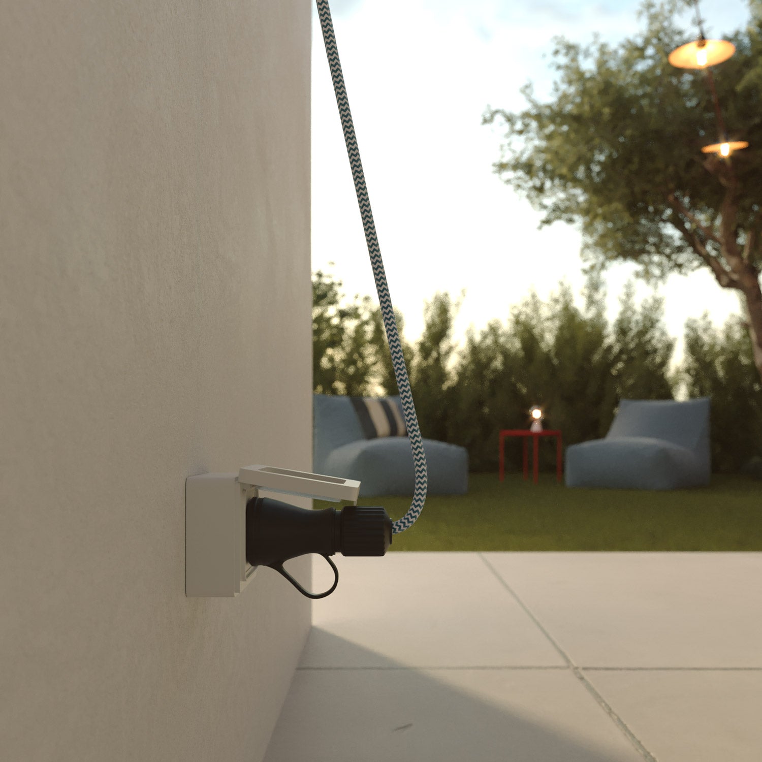 Spina Schuko Nera 16A 250V IP44 per esterno - Compatibile Sistema Modulair - Nero