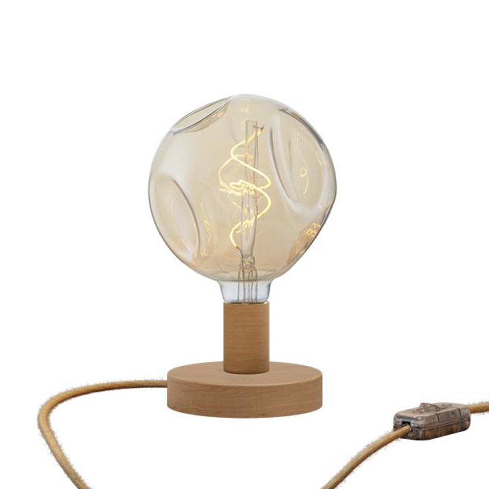 Lampada da tavolo Posaluce Bumped in legno - Neutro Interruttore