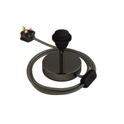 Alzaluce per paralume - Lampada da tavolo in metallo e spina UK - Nero perla 5 cm