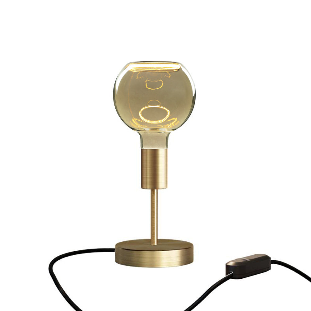 Lampada da tavolo Alzaluce Globo Ghost in metallo e spina UK - Bronzo satinato Dimmer