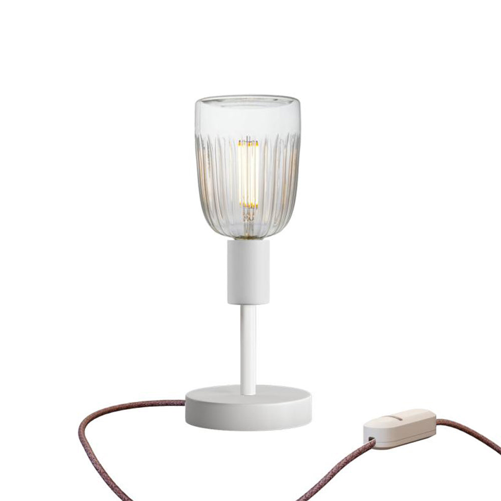 Lampada da tavolo Alzaluce Tiche in metallo - Bianco opaco Dimmer
