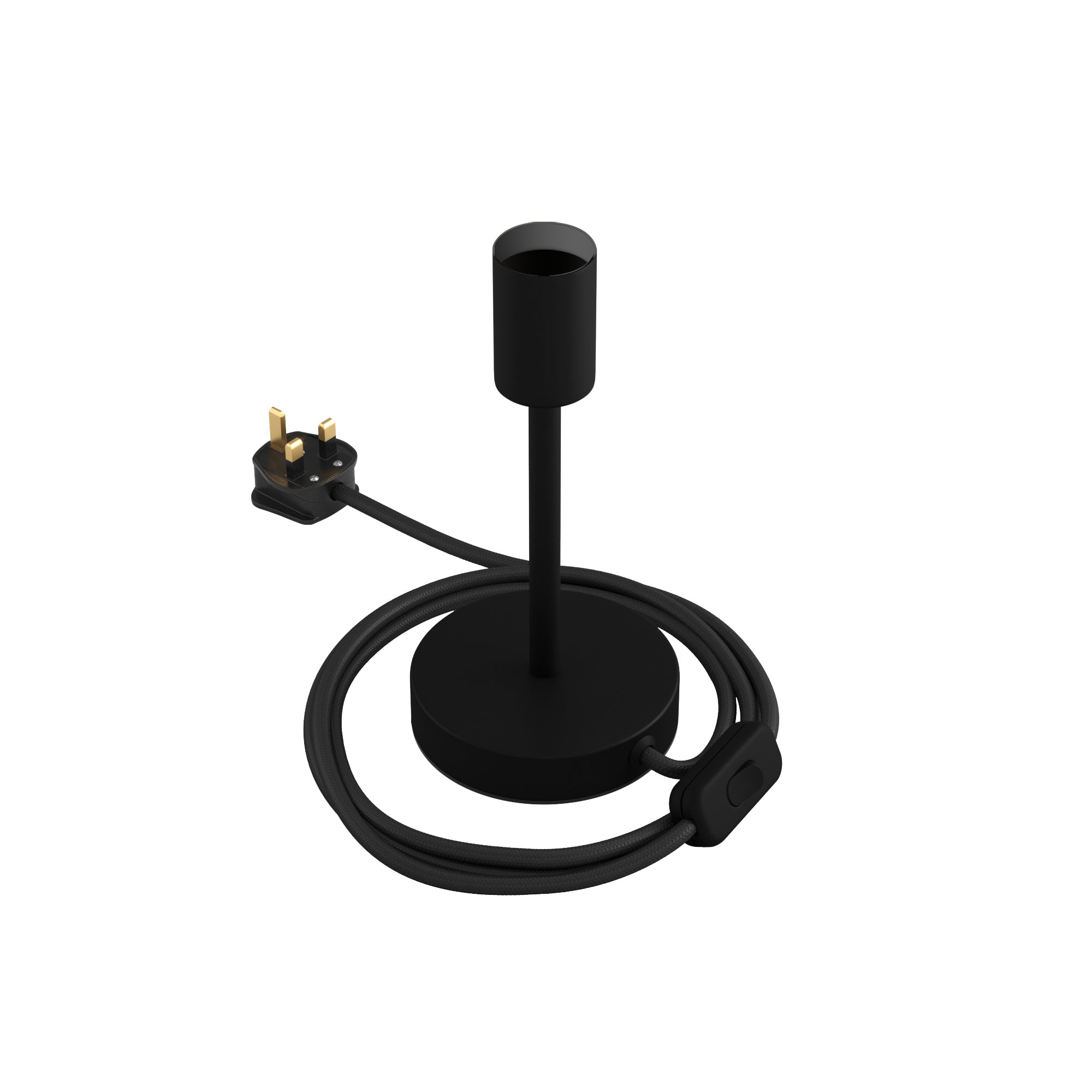 Alzaluce - Lampada da tavolo in metallo e spina UK - Nero opaco 15 cm