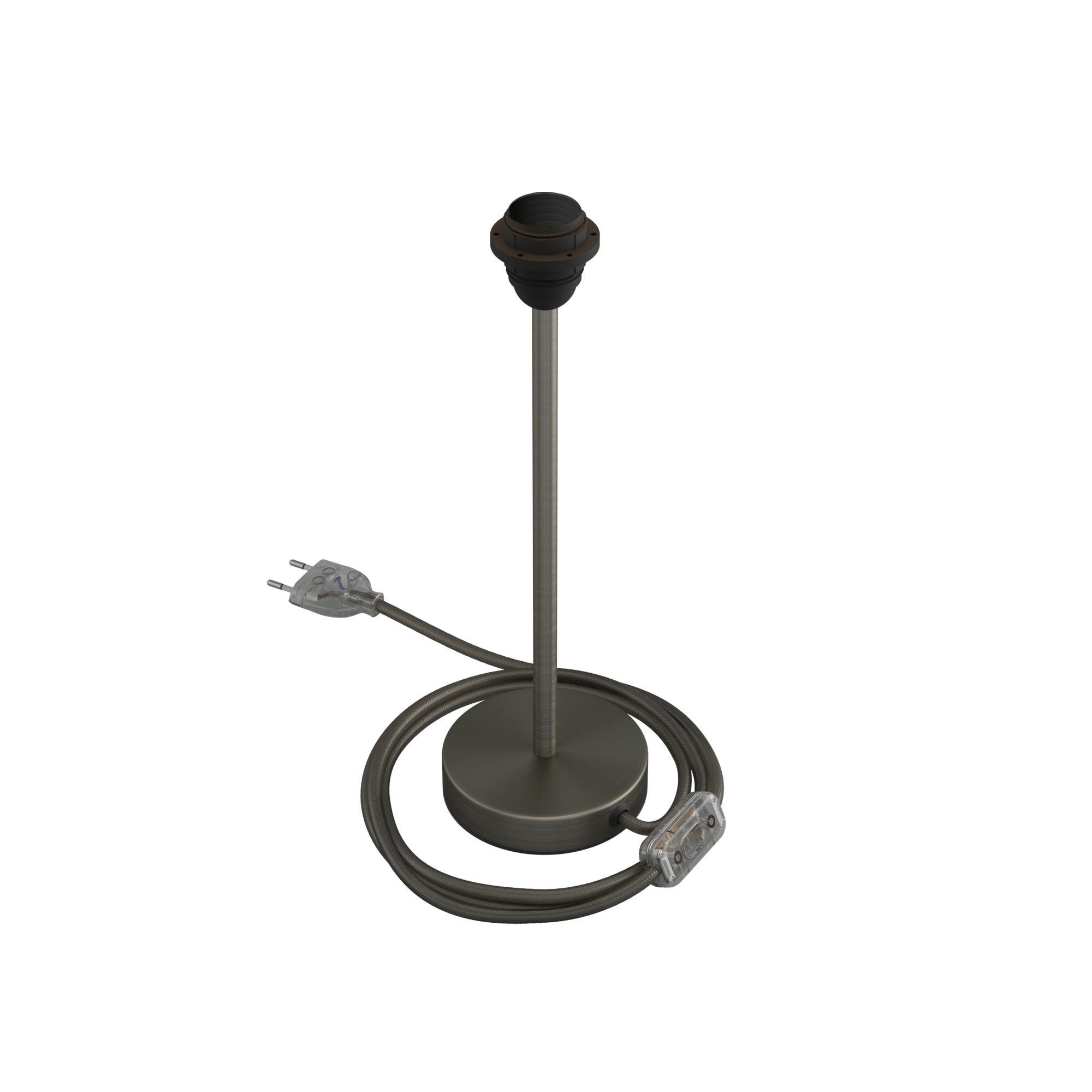 Alzaluce per paralume - Lampada da tavolo in metallo - Titanio satinato 30 cm