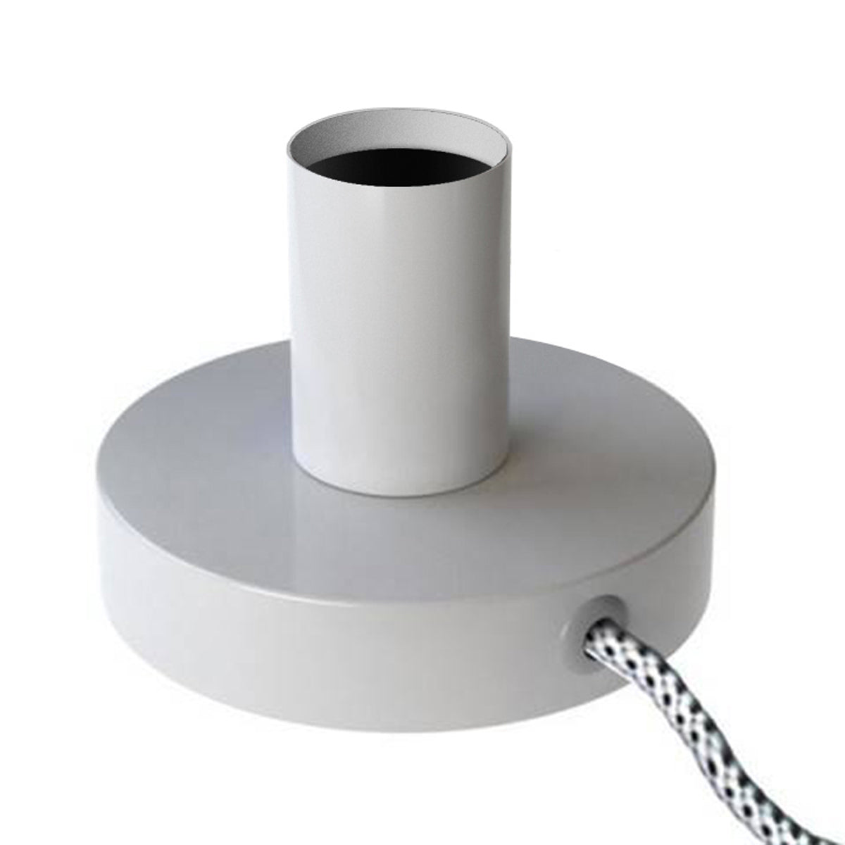 Posaluce - Lampada da tavolo in metallo e spina UK - Bianco lucido