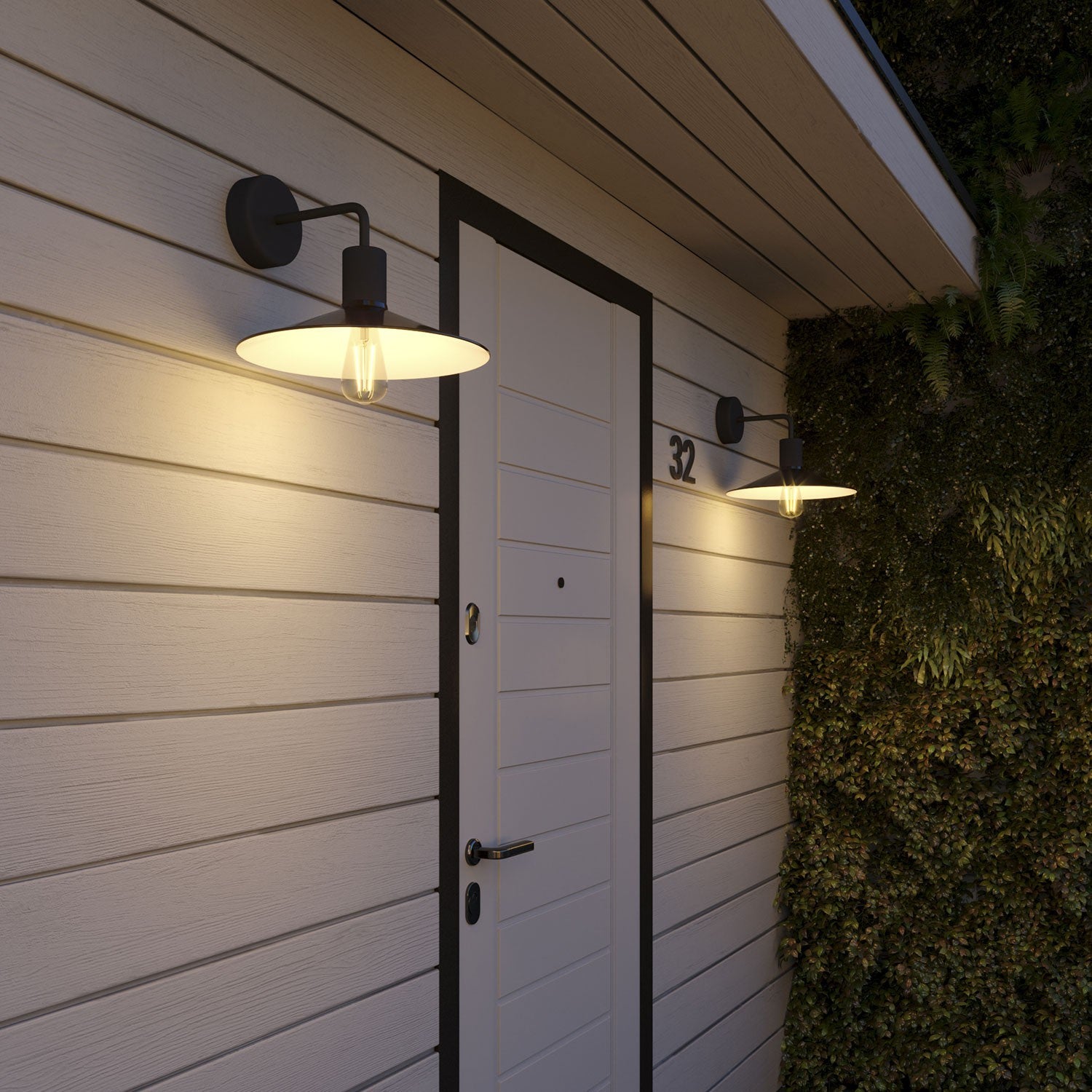 Fermaluce per paralume Modulair ELEGANT con estensione a L, rosone e portalampada IP65 waterproof - Nero