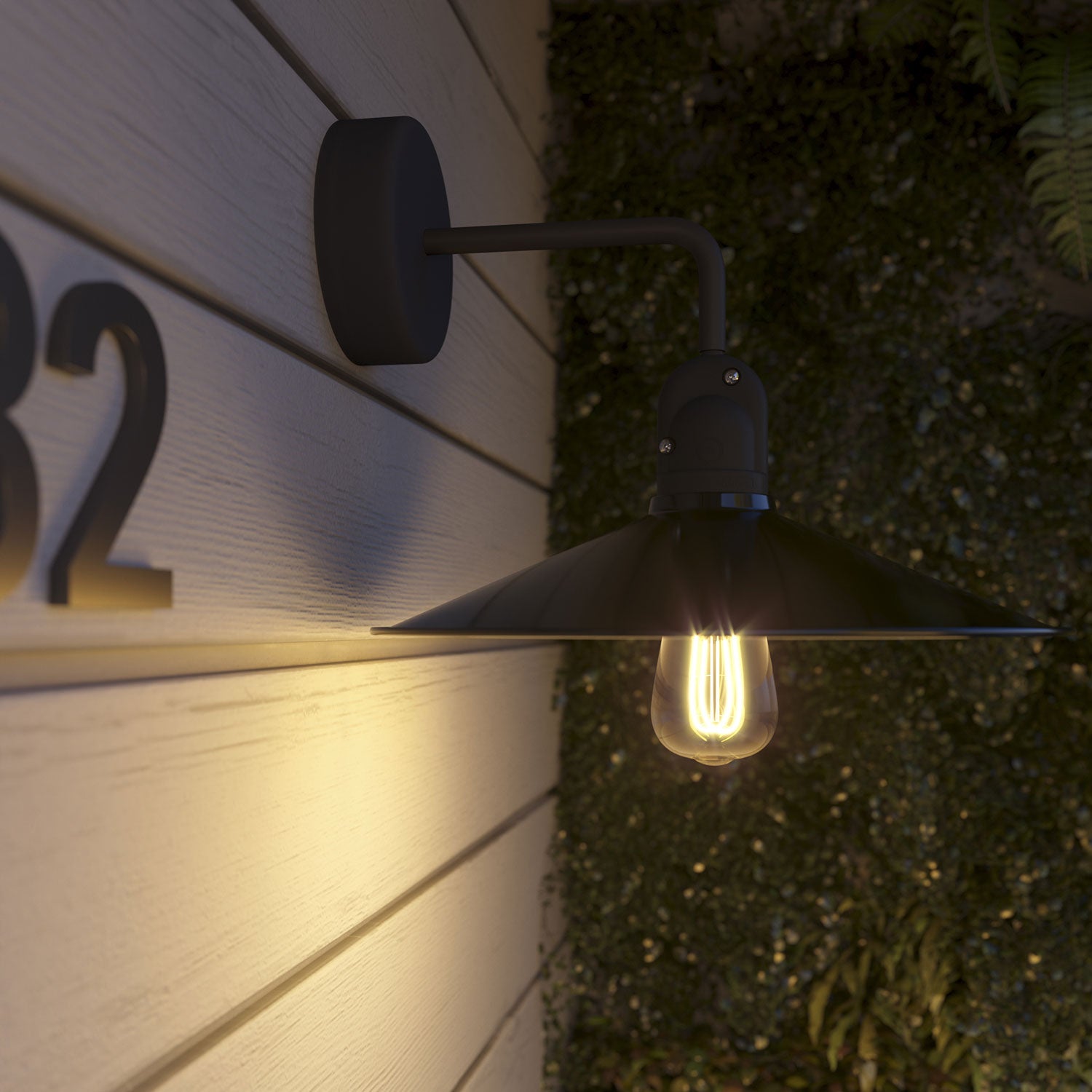 Fermaluce Modulair con estensione a L, paralume Swing e portalampada IP65 waterproof - Nero int. Bianco