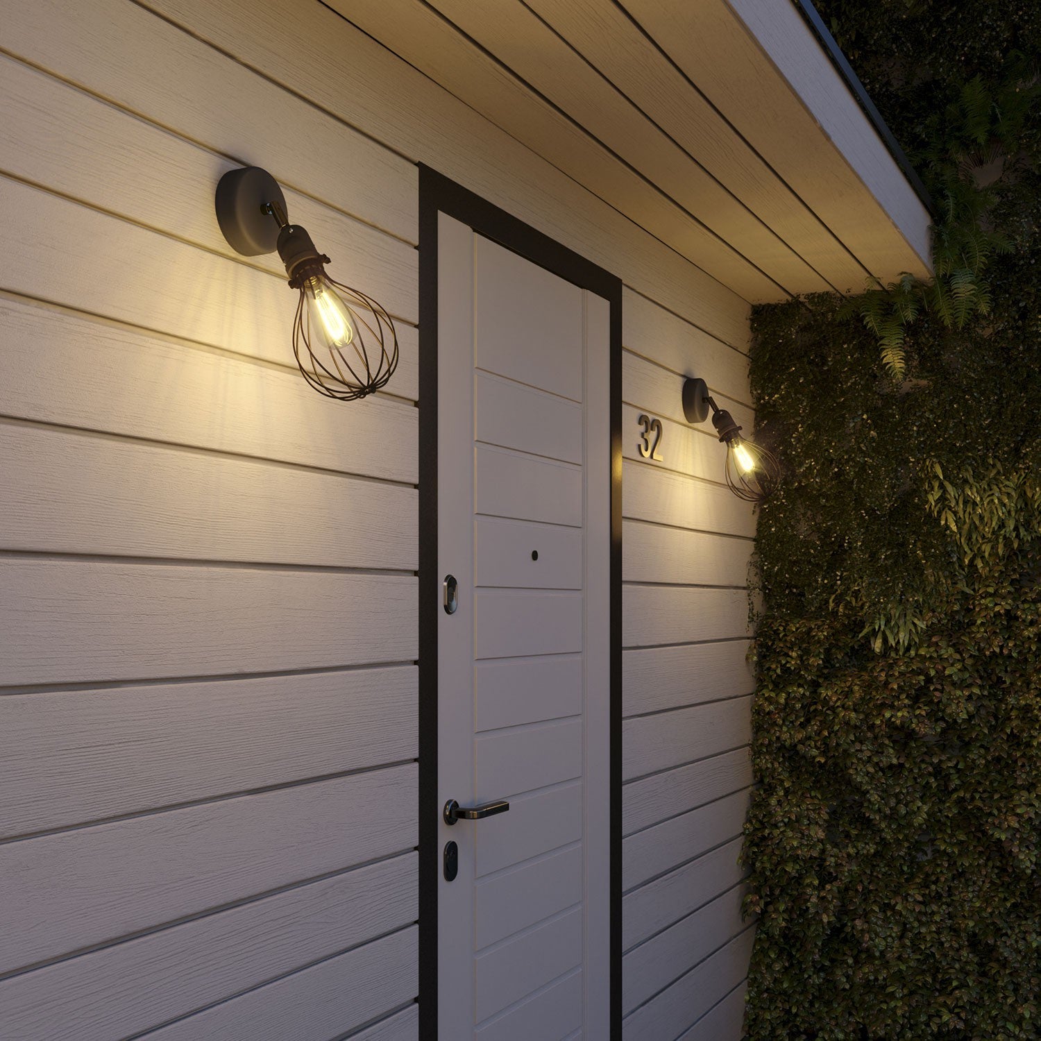 Fermaluce per paralume Modulair con snodo orientabile, rosone e portalampada IP65 waterproof - Nero