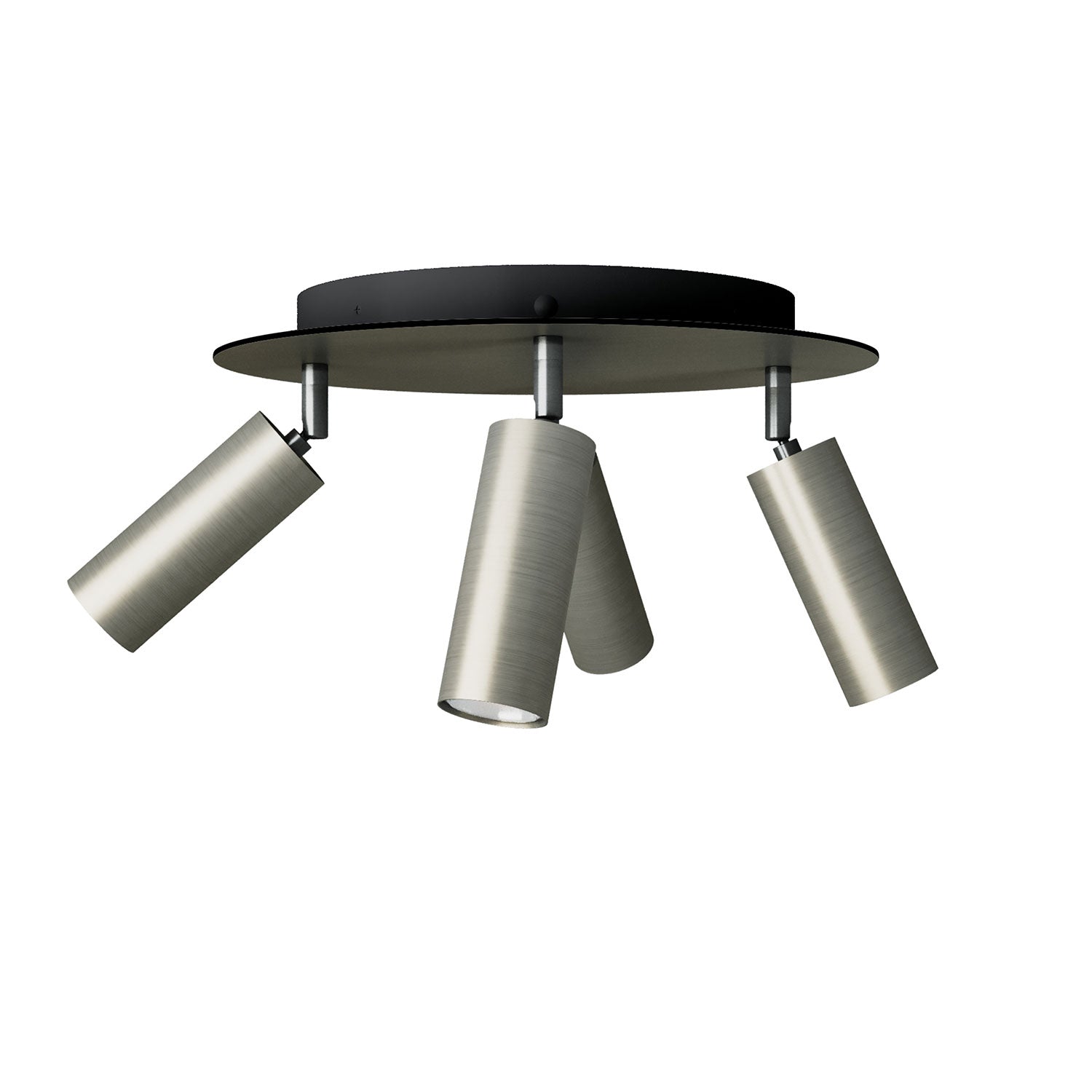 Lampada a 4 faretti con paralume Tub-E14 e Rose-One XXL rotondo - Titanio satinato